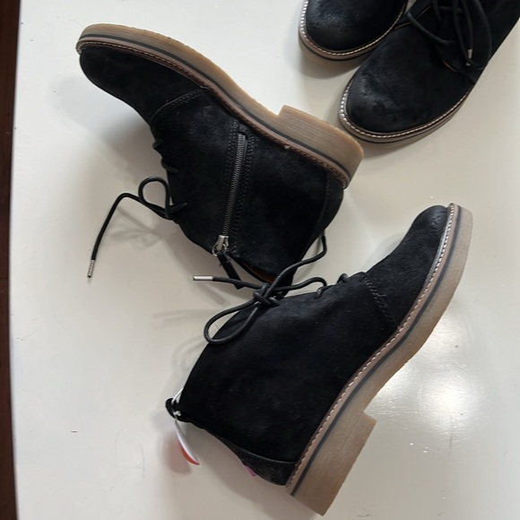 New!! Comfortiva Align Rebeca Full Suede Leather Size Zip Ankle Chuka Black Boot - Picture 5 of 16